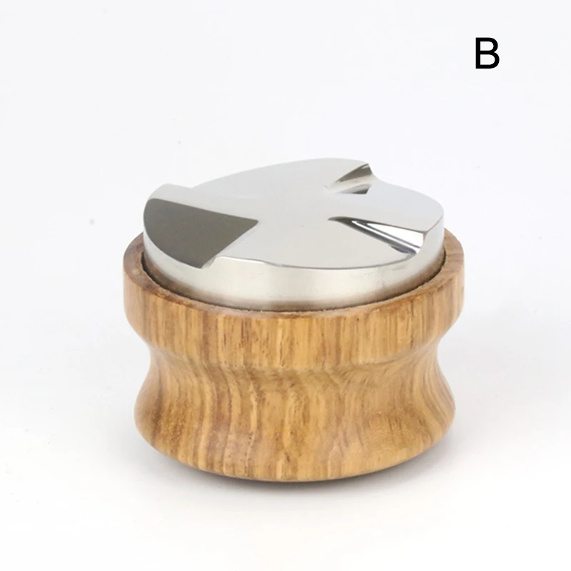 

Coffee Distributor Espresso Tamper 58mm Stainless Steel Coffee Tamper Base with Wooden Handle Coffee Leveler Tool JDH88