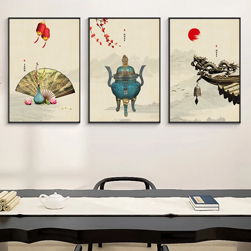 Новый веер и штатив в китайском стиле чернильные картины старинное здание