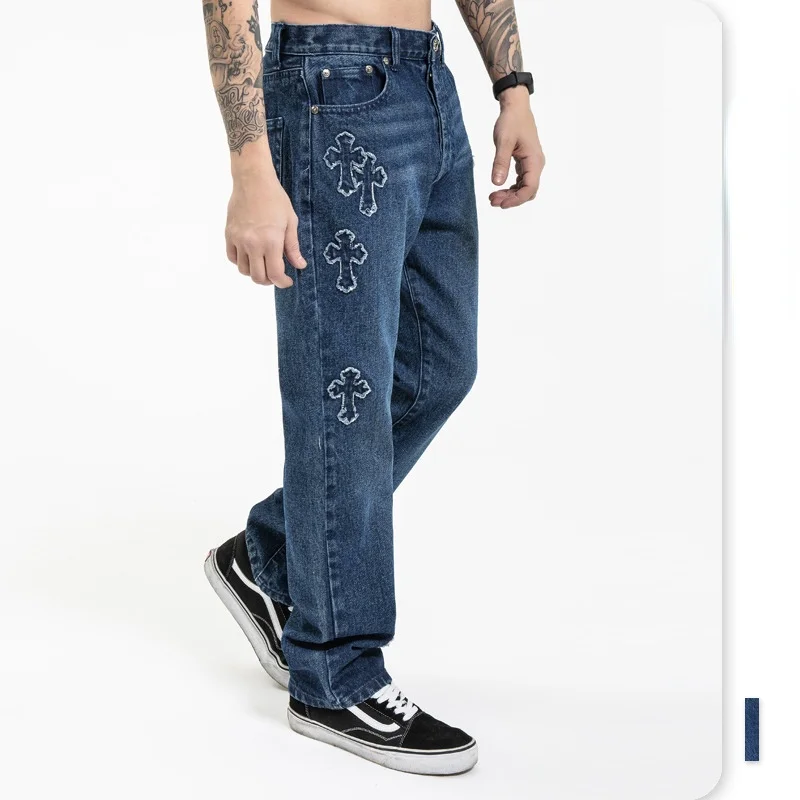 

Новинка 2021, мужские/женские мужские потертые брюки в стиле ретро, брюки в стиле хип-хоп