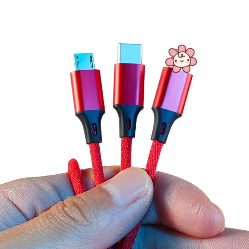 Кабель для передачи данных подходит iphone mini usb Android type-c1.2M плетеный кабель быстрой