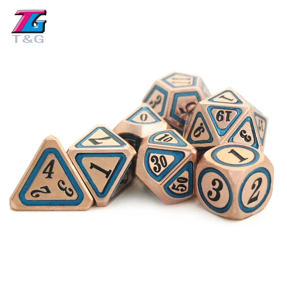 7 штук Металлический Набор кубиков игра DND многогранный с сумкой для хранения