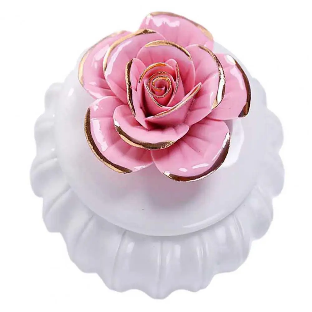 Скандинавский контур Розы пиона в золотых керамических цветах с крышкой