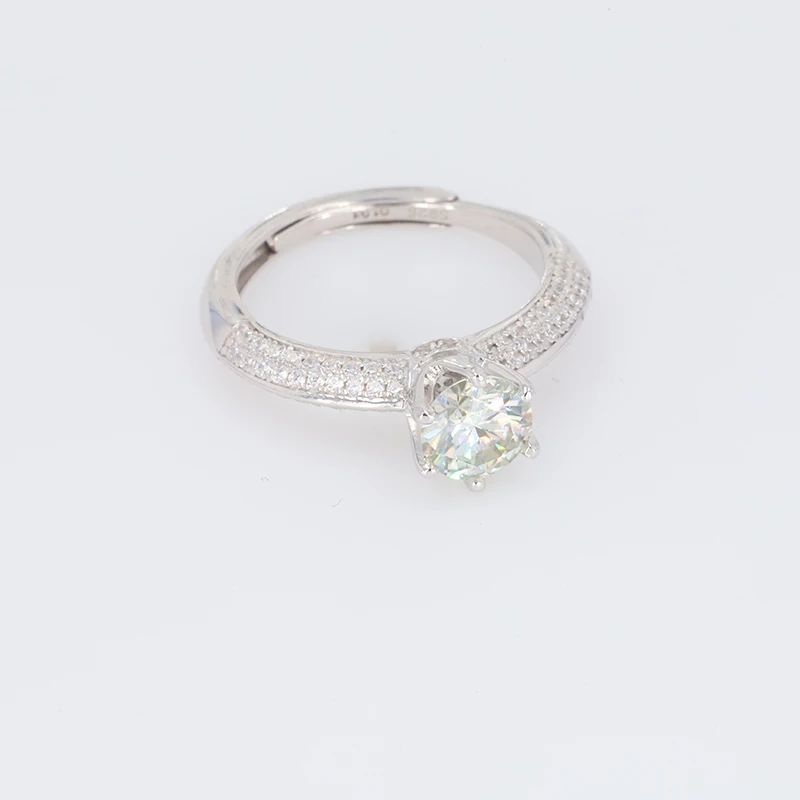 Кольцо из серебра 925 пробы с муассанитом изменяемым размером | Украшения и