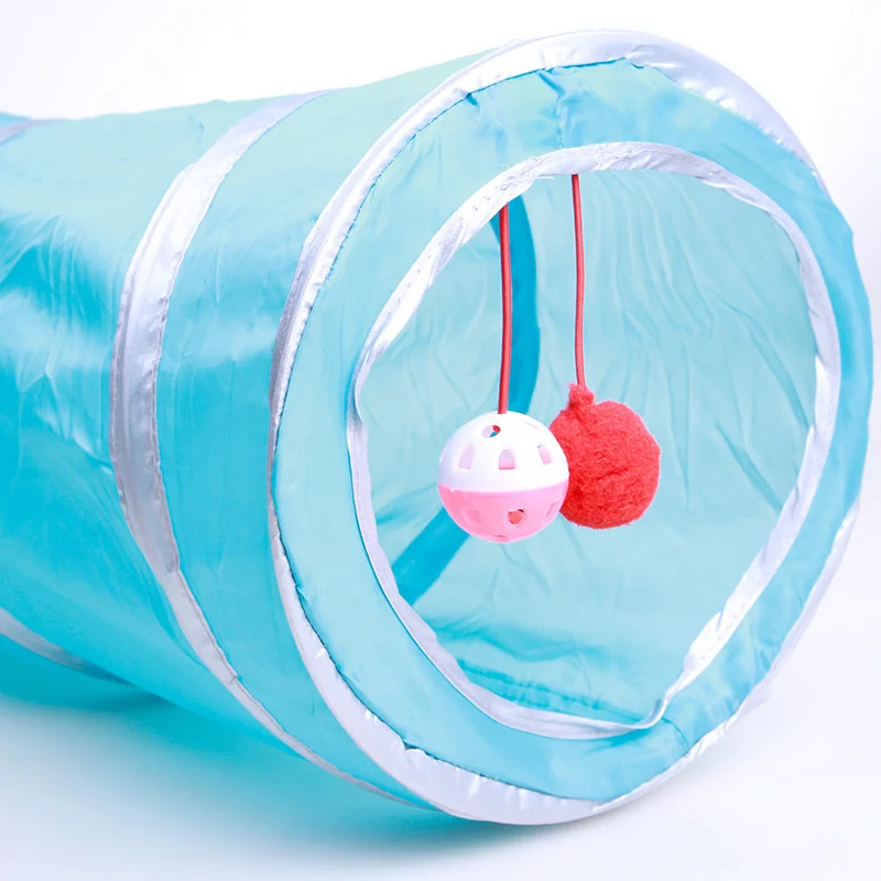 

Pet Cat Tunnel Track Toys For Kitten Small Puppy 2 Colors Collapsible Crinkle with Ball Tubes Chat Rabbit Play Games