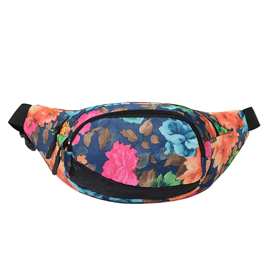Модная Мужская и Женская поясная сумка унисекс с цветочным принтом через плечо
