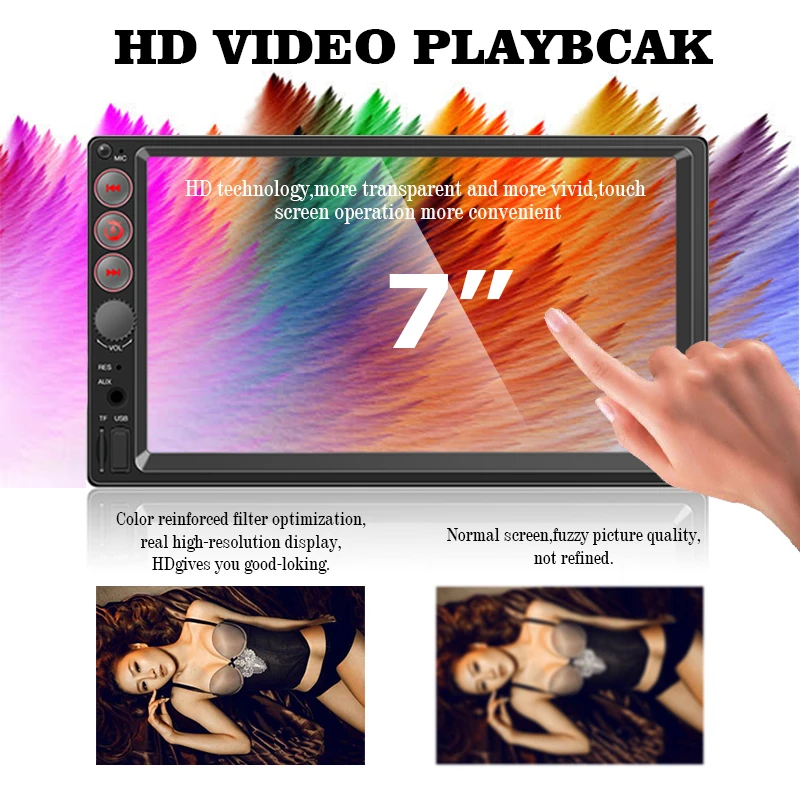 7061 2 Din усилитель карты памяти сенсорный экран 7 дюймов 12 в Bluetooth DVR Поддержка MP5 Apple Интернет Android 9 0 TFT