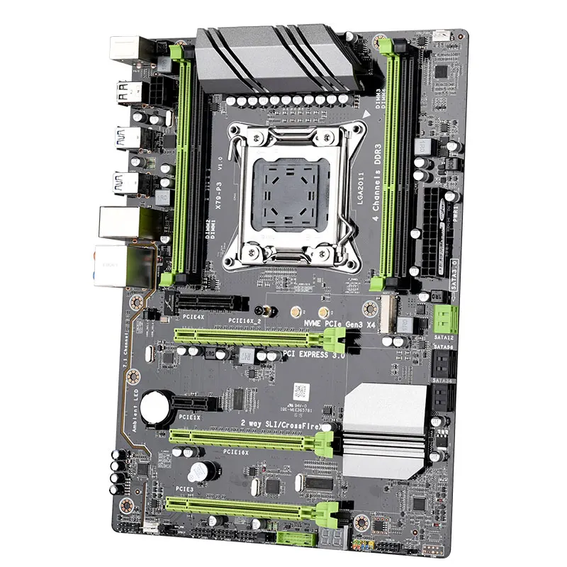 PPYY-X79-P3 LGA 2011 ATX Gaming Motherboard DDR3 RAM Memory NVME M.2 SSD Support for Intel Xeon Core CPU(with E5-2670 CPU) | Компьютеры и