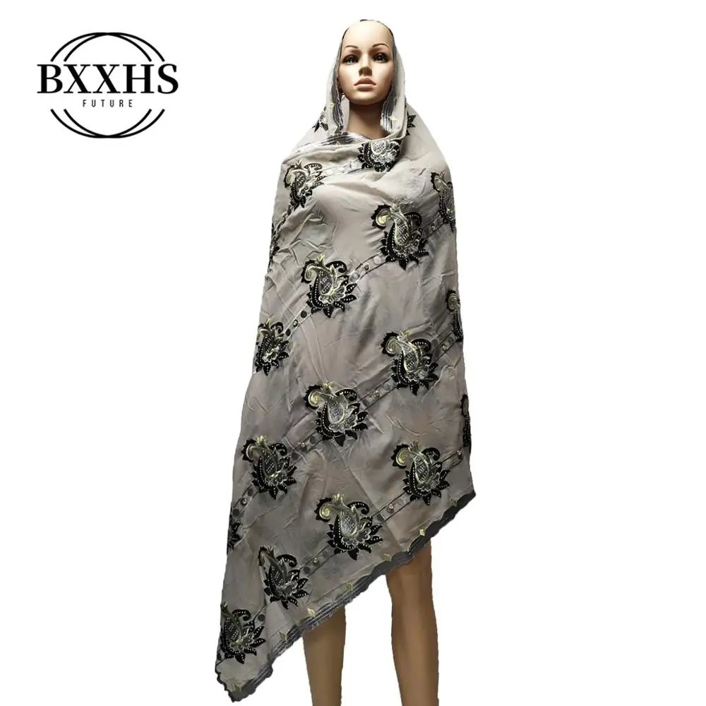 Новый Африканский женский шарф мусульманская женская большая вышивка хлопковый