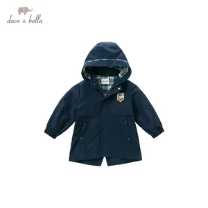 DKH14208 dave bellaосеннее модное пальто с капюшоном и карманами для мальчиков с героями мультфильмов; Детские топы; Верхняя одежда высокого качества