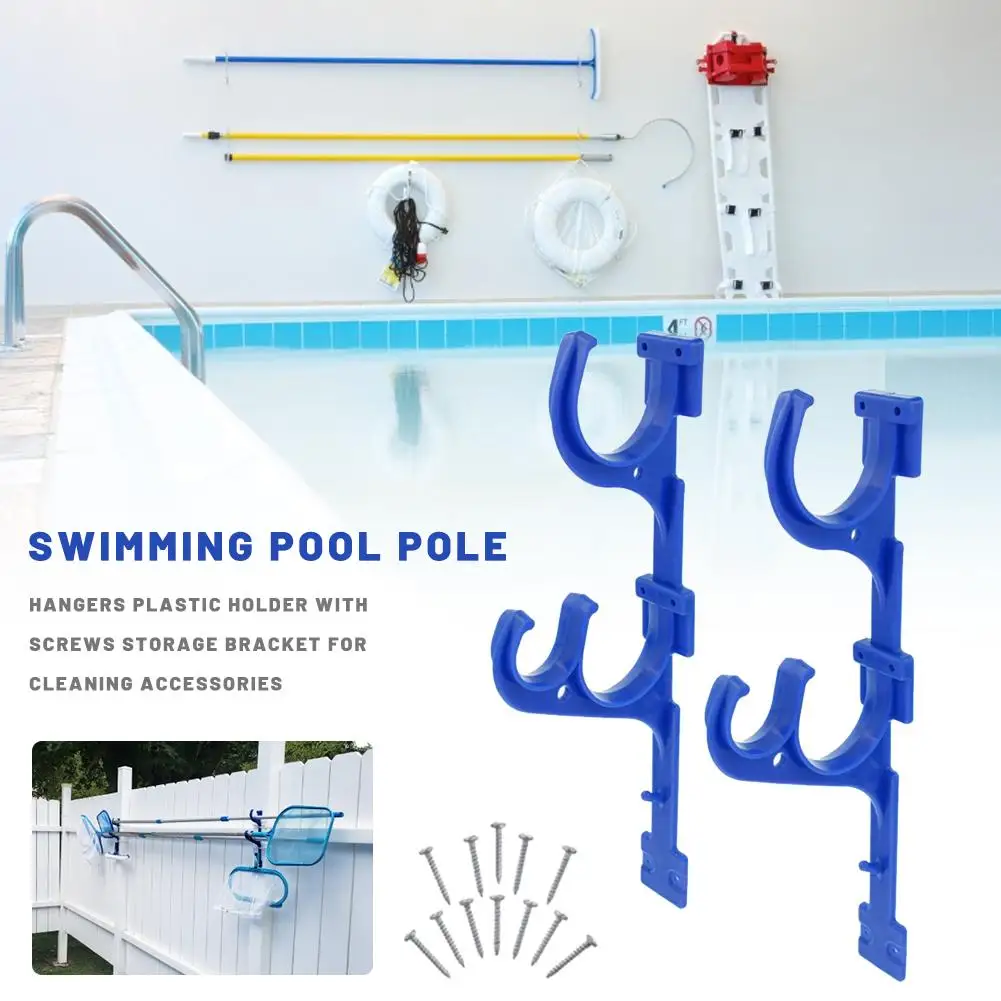 

Swimming Pool Pole Hangers Plastic Holder with Screws Storage Bracket for Cleaning Accessories