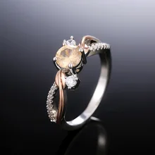 New Color-Separated Rose Gold Leaf Zircon Romantic Proposal Ladies Ring Anniversary Women's Jewelry Trend Accessories
