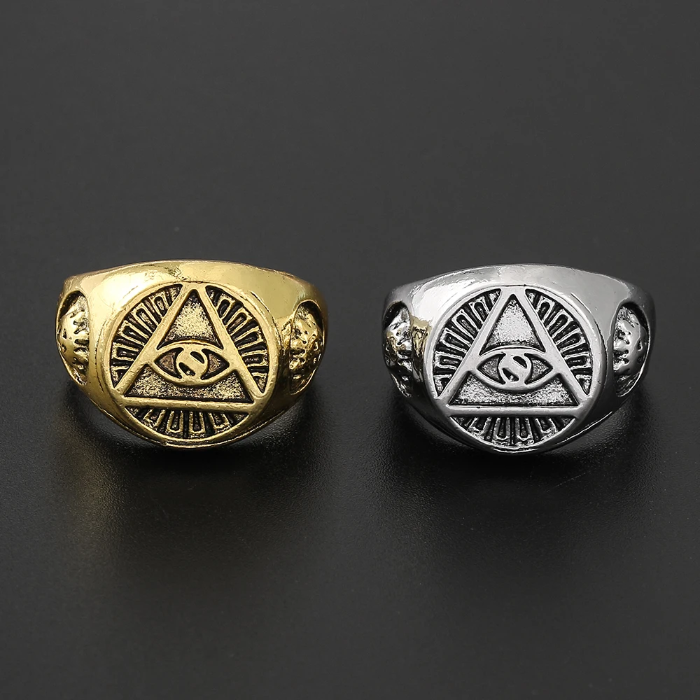 Винтажное регулируемое кольцо в стиле панк глаз хора египетская пирамида все