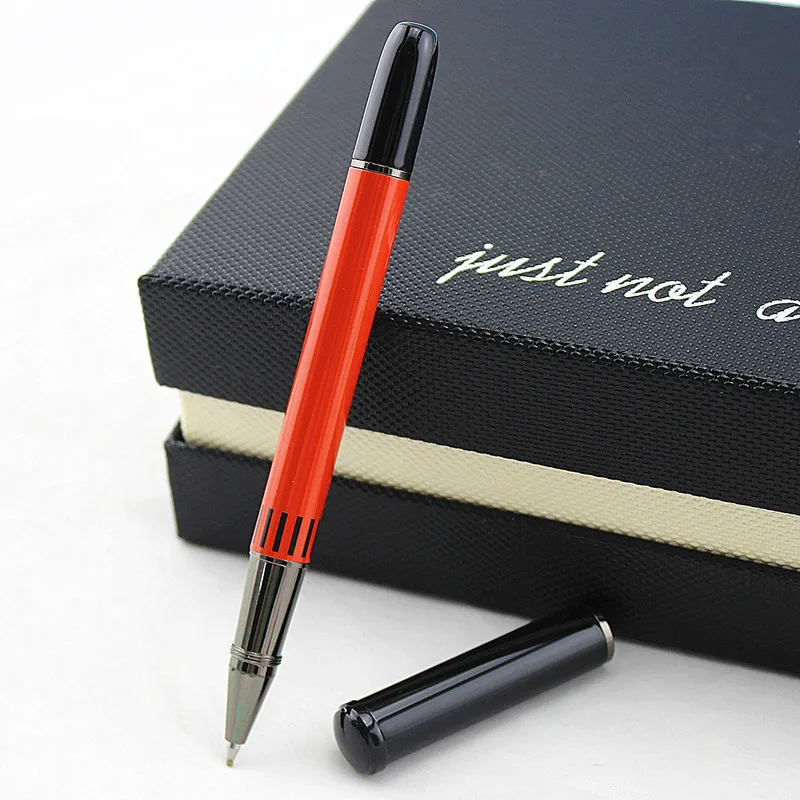 Rotating metal ballpoint pen luxury ball pens steel bar oil commercial stationery For Office School Pen Leather pencil bag | Канцтовары