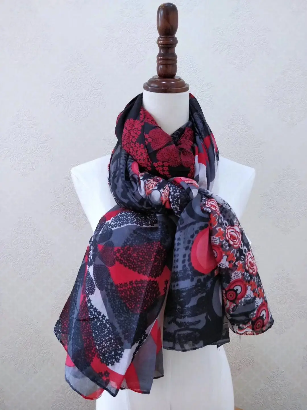 Spanish Single Accessory Spring And Autumn New Women's Print Pattern Long Scarf | Hat &amp Glove Sets