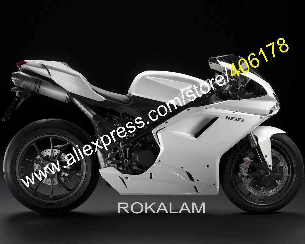 

Full White Body Kit For Ducati 2007-2011 848 1098 1098S 1198 07 08 09 10 11 Sport Bike Fairing Kit (Injection Molding)
