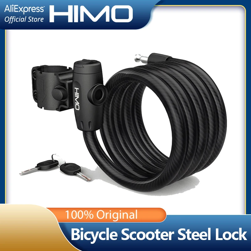 

Original HIMO LI50 Bicycle E-bike Steel Lock Anti-Theft Long 150cm Steel Flex Cable with 2 Keys For HIM0 Z16/ C20/ Z20/ H1/ T1