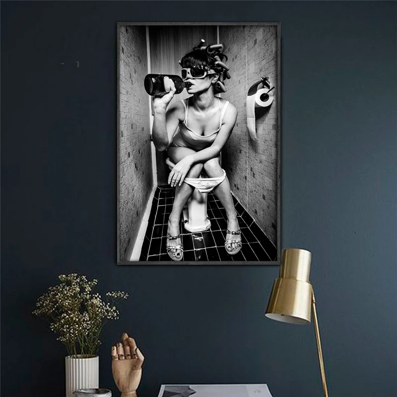 Современная черно белая привлекательная Красивая Картина на холсте для питьевой