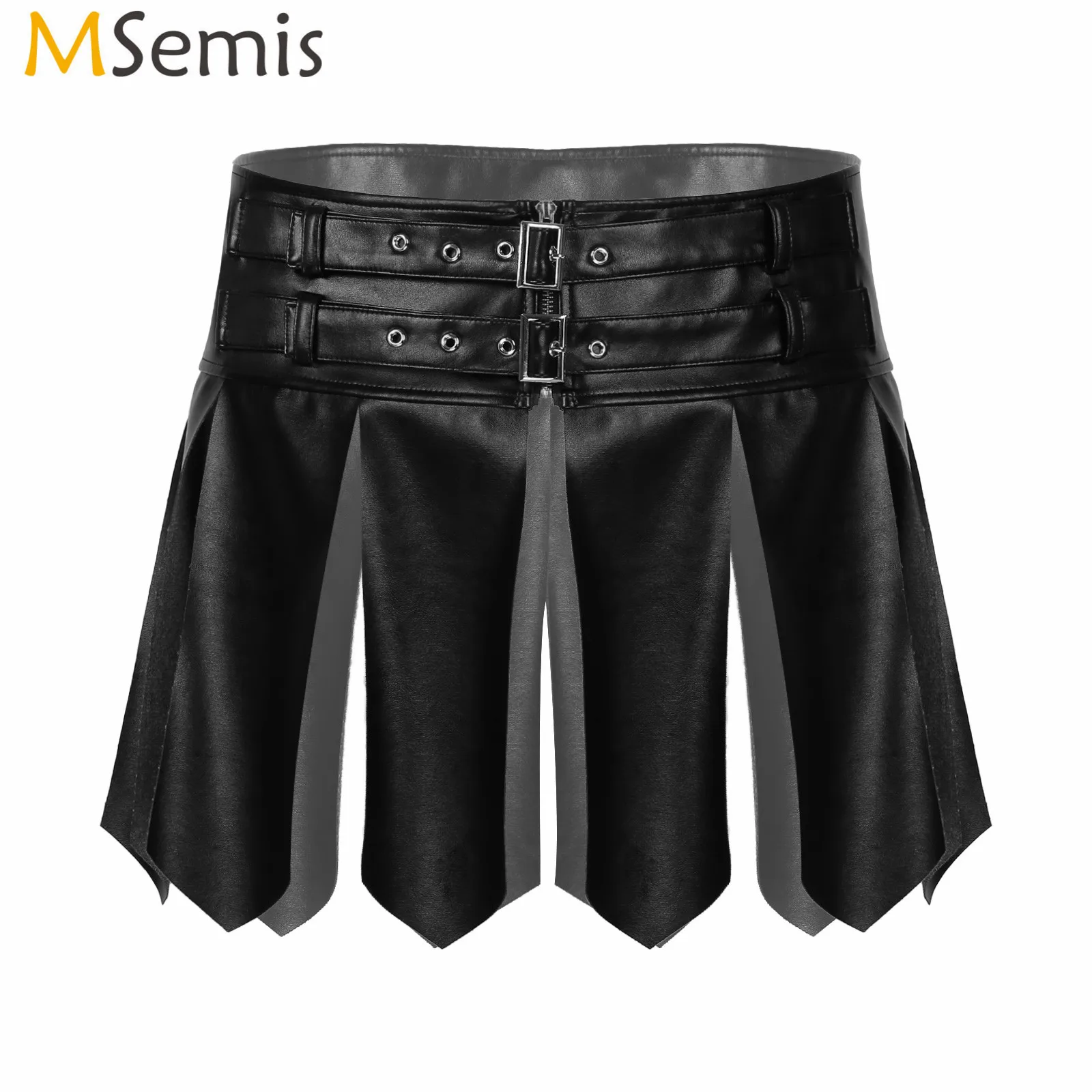 Юбка женская из искусственной кожи с бахромой широким эластичным поясом |