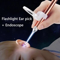 led flashlight earpick baby ear cleaner endoscope penlight spoon cleaning ear curette light spoon with magnifier ear wax removal