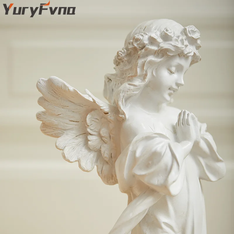 YuryFvna миниатюрные статуи Ангела из смолы художественные скульптуры рукоделие