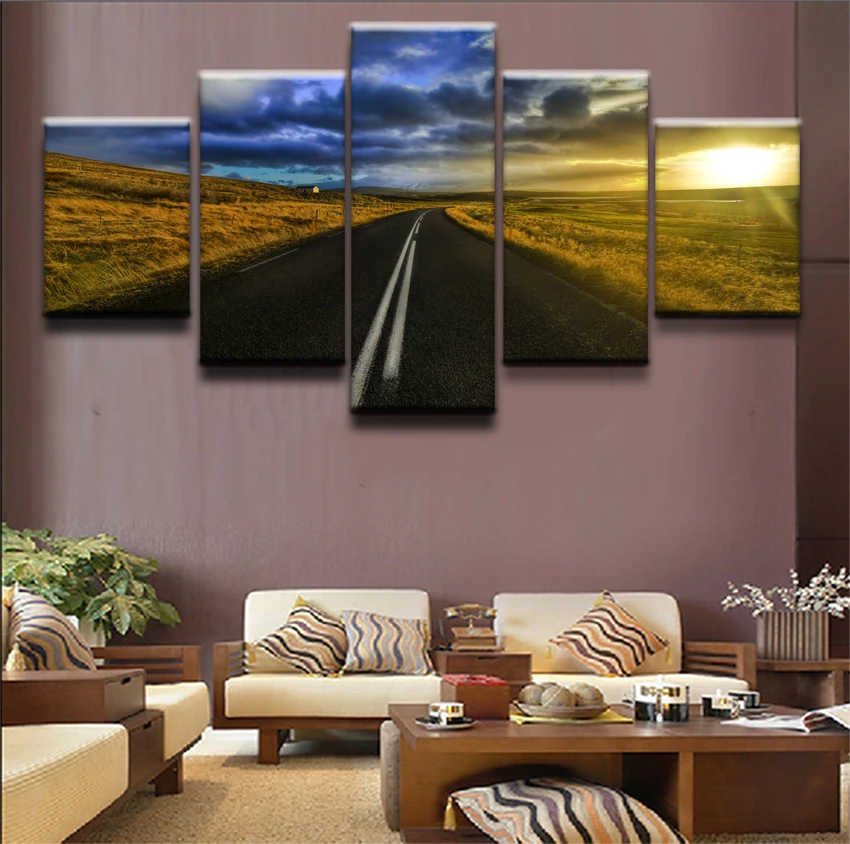 Canvas Painting Wall Art Framework For Living Room Home Decor 5 Pieces Earth Artistic Cloud Sunrise Pictures HD Prints Poster | Дом и сад