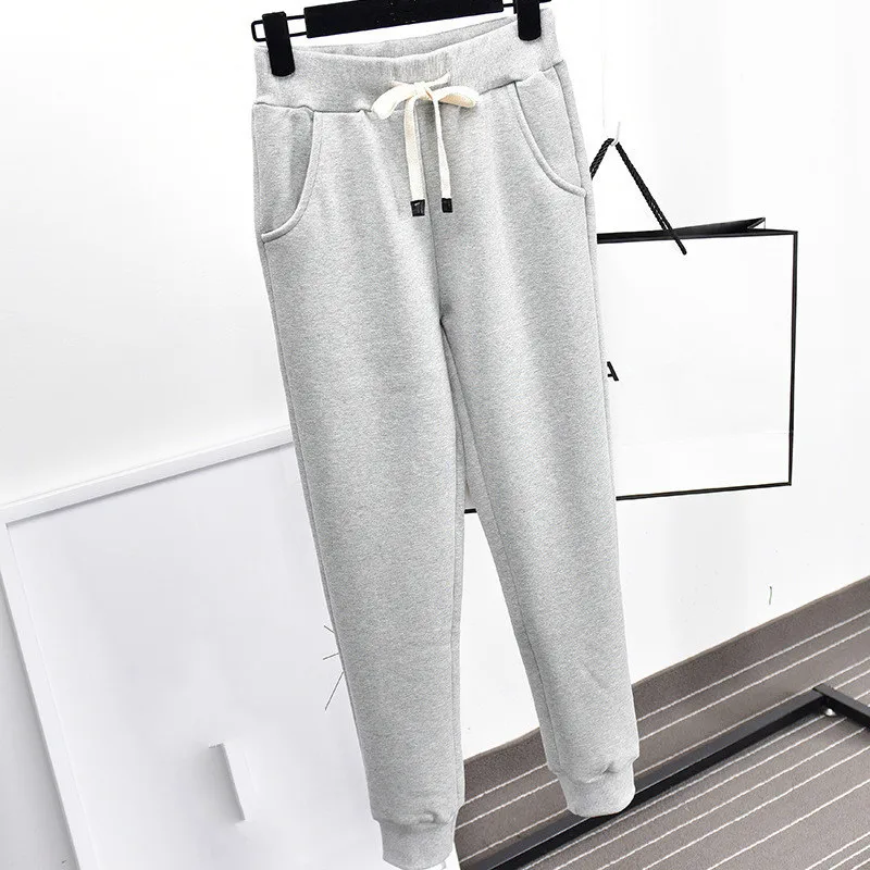 

2019 Plus Size Autumn Winter Women Thick Plus Velvet Loose Solid Color Harem Sweatpants Fashion Warm Casual Pants HK186