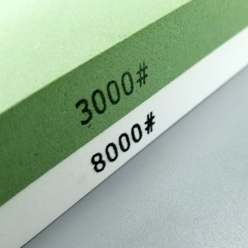 

Sharpening stone 3000&8000 grit size - double-sided oil stone set with anti-slip bamboo base and angle guide