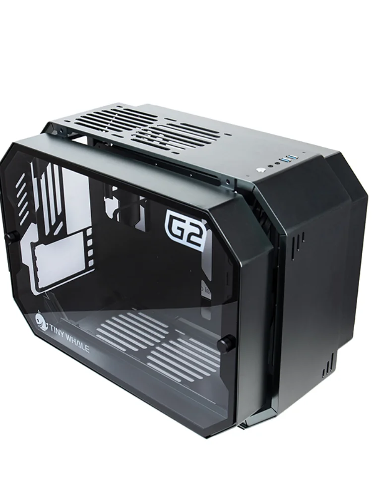 Whale G2 All-Aluminum Chassis Water-Cooled MATX ITX Computer Host Side Transparent Glass Mini Chassis gaming pc case metalfish