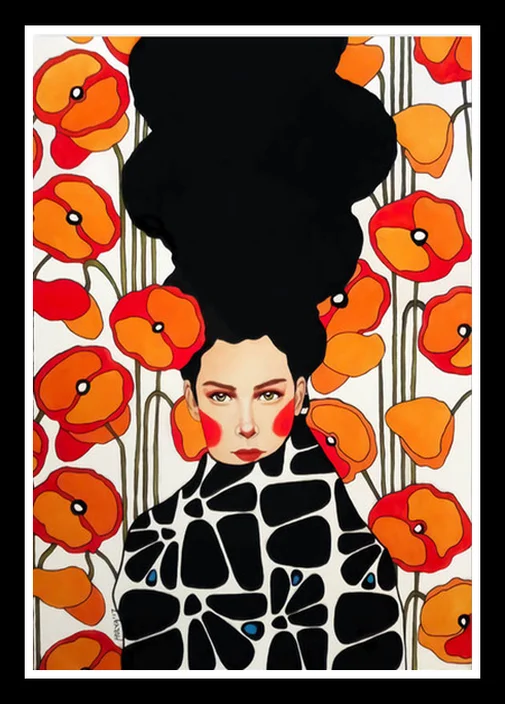 Наклейки на стену с изображением девушки цветов птицы | Дом и сад