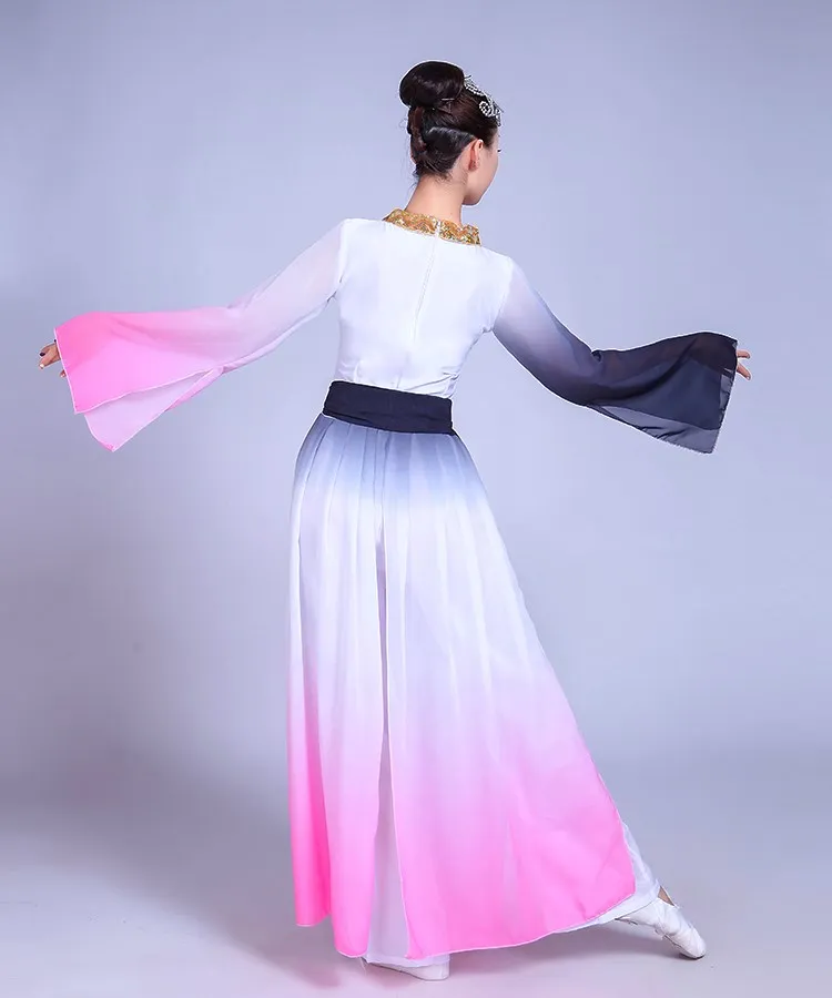 Китайский стиль Hanfu классические танцевальные костюмы для взрослых женщин Yangko