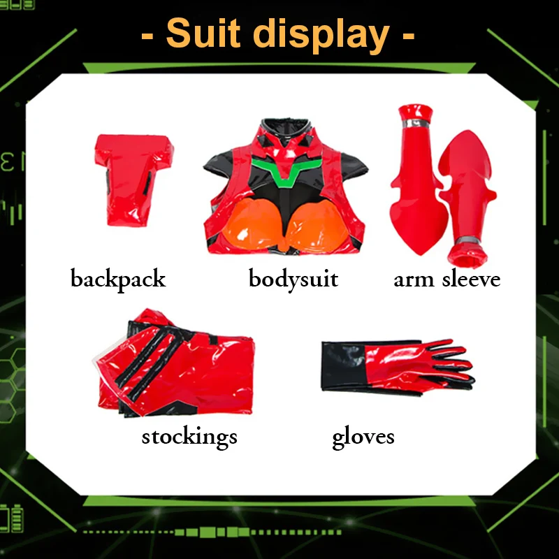 

Anime Eva Asuka Langley Soryu Cosplay Costumes Asuka Langley Soryu Red Battle Suit for Female Women and Girl