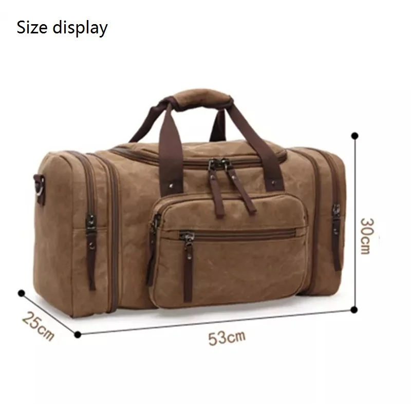 High Quality Men's Canvas Travel Bag Portable Leisure Fitness Bag Business Travel Duffle Bag Large Capacity Travel Luggage Bag