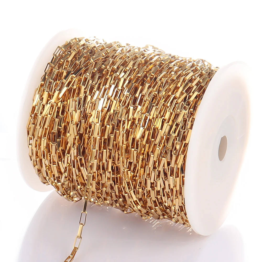 

1 Meter Stainless Steel Bracelet Box Chains Links DIY Gifts Necklace Bulk Jewelry Making Findings Suppliers Wholesale