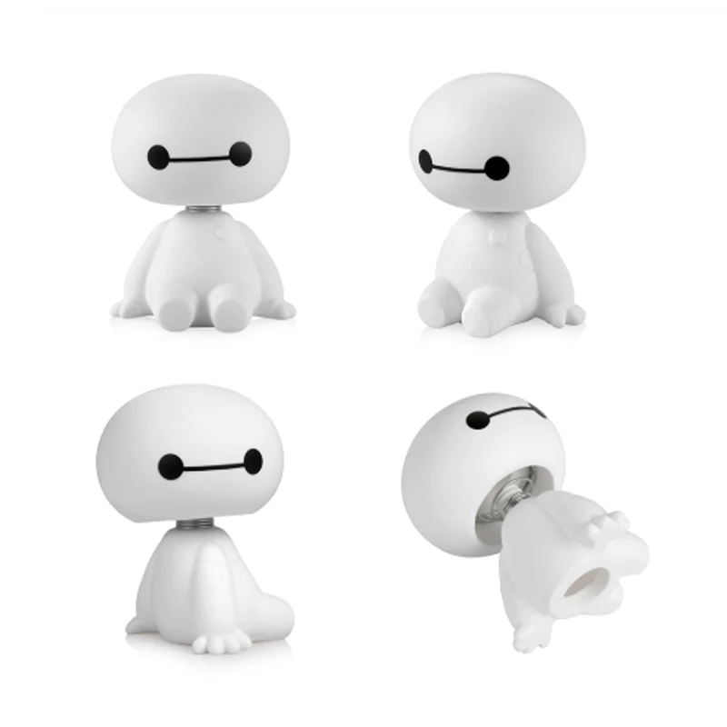 Мультяшный пластиковый робот Baymax Вибрирующая голова фигура Автомобильные