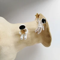 spaceman earrings simple asymmetric star special interest design earrings ear clips stud earrings accessories fashion jewelry