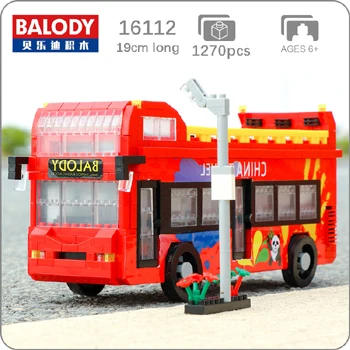 Bus Balody архитектура Эйфелева башня белый дом Биг Бен Лувр алмаз 3D Строительные маленькие блоки игрушка здание съезда без коробки - Цвет: Bus
