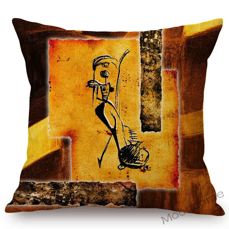 Африканская абстрактная живопись настенное искусство Дикая жизнь Жираф Леопард