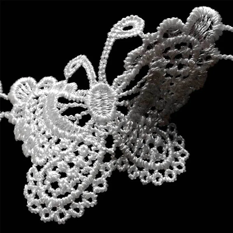 100 ярд винтажная вышитая бабочка кружевная отделка Лента для аппликации коробка