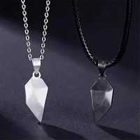 2pcs couple necklace magnet suction wishing stone creative attraction pendants menwomen love for long distance girlfriend women