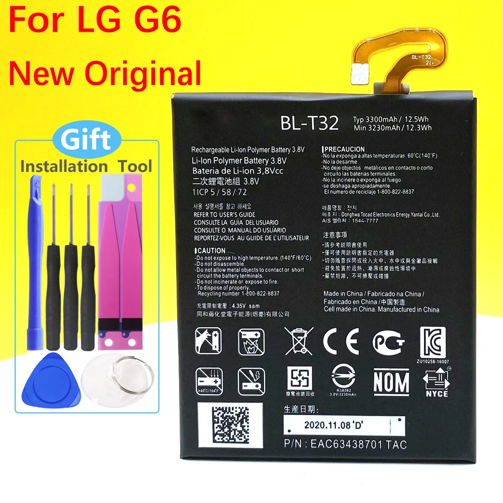 

100% New Original BL-T32 Battery For LG G6 G600L G600S H870 H871 H872 H873 LS993 US997 VS988 High Quality battery