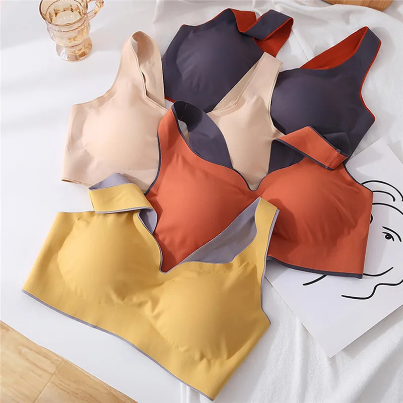 

Бесшовные бюстгальтеры LAAMEI для женщин, нижнее белье пуш-ап, бюстгальтер без косточек, сексуальный противоударный дышащий Топ для фитнеса, б...