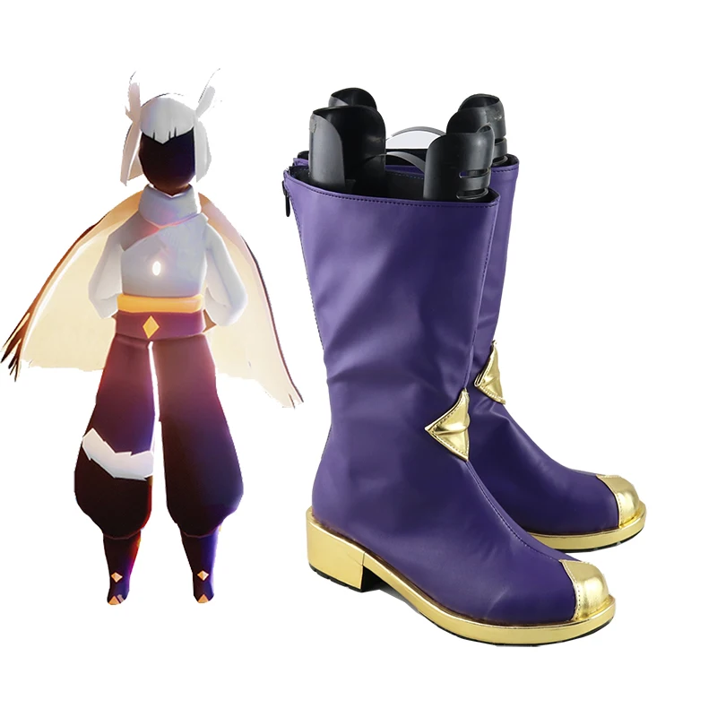 Детские светло-фиолетовые сапоги для косплея игры Sky