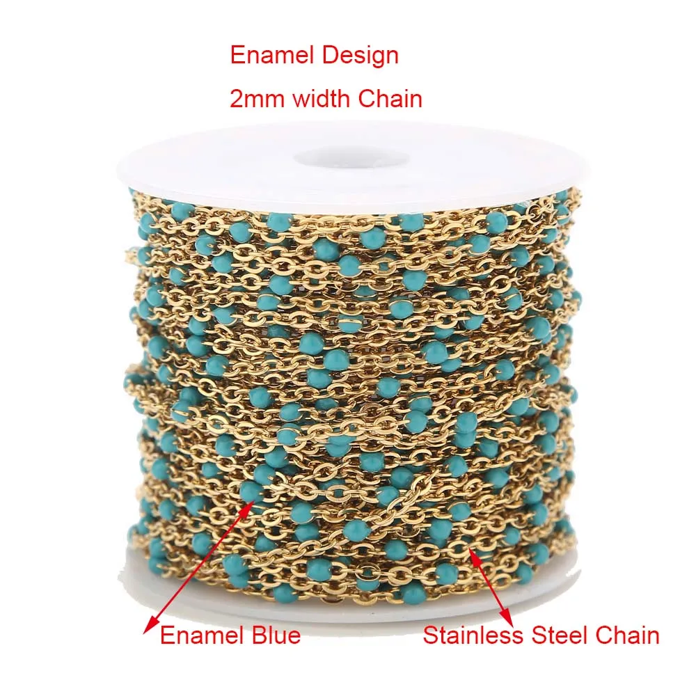 Gold Enamel Blue 1 метр ручной работы 3,5 мм Abacus стеклянные бусины золотые цепи для ожерелья браслеты ножной браслет Изготовление DIY ювелирных изделий - Цвет: Gold Enamel Blue