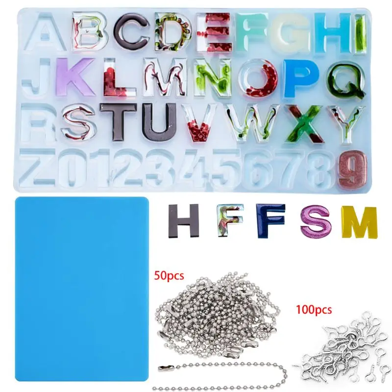 

Resin Silicone Mold Alphabet Letter and Number Backward with Nonstick Silicone Mat Sheet for Epoxy Jewelry Casting Moulds Craft