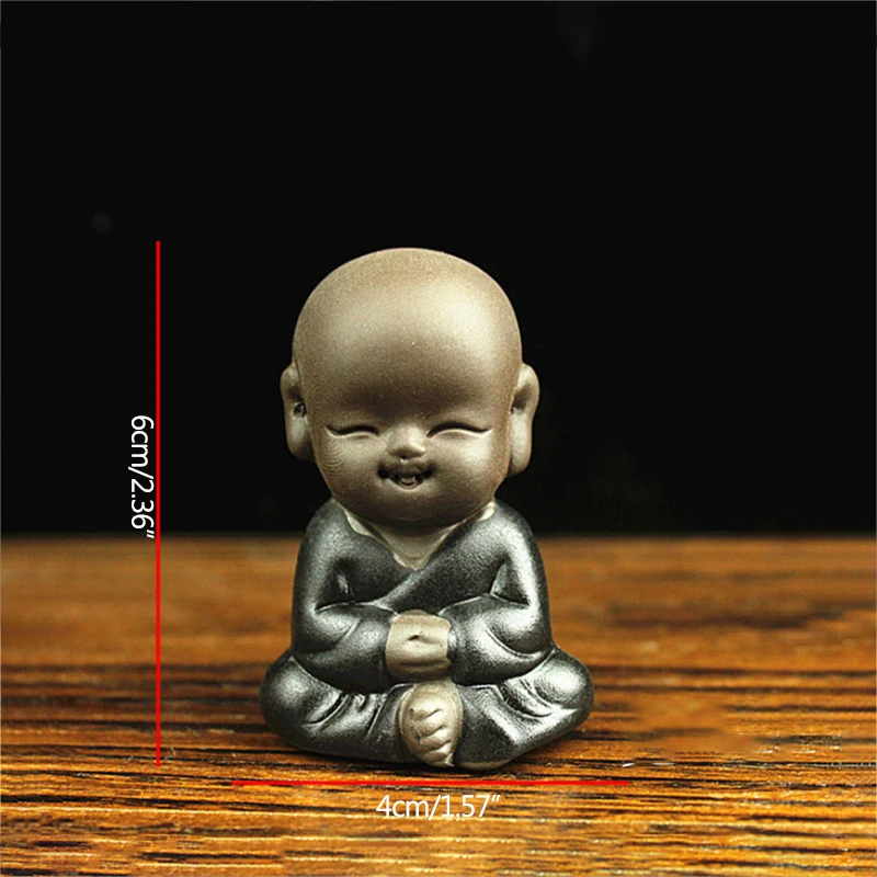 Strongwell китайский маленький монах фигурка дзен чайник из красной глины керамические изделия статуя Будды декоративные керамические украшения