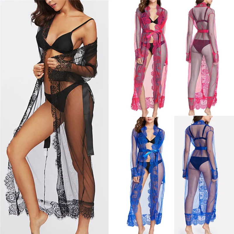 Пикантные Для женщин Кружева Халаты Пижамы модельная дышащая обувь Защитная