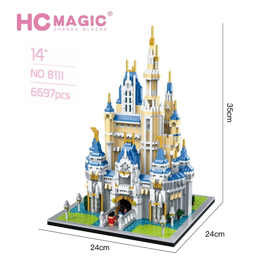 

ZRK Mini blocks 6300pcs Architecture Building Bricks Tale Castle Model Educational Toys Anime Juguetes Girls Gifts for Kids 7822