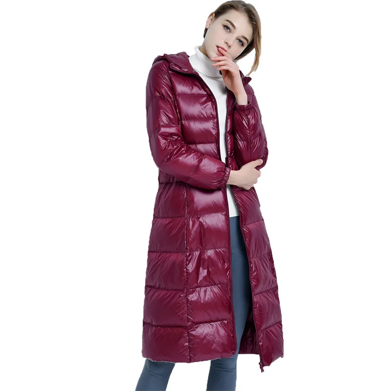 2019new long down jacket female over the knee thickening super large size coat fashion slim white duck winter clothing | Женская одежда