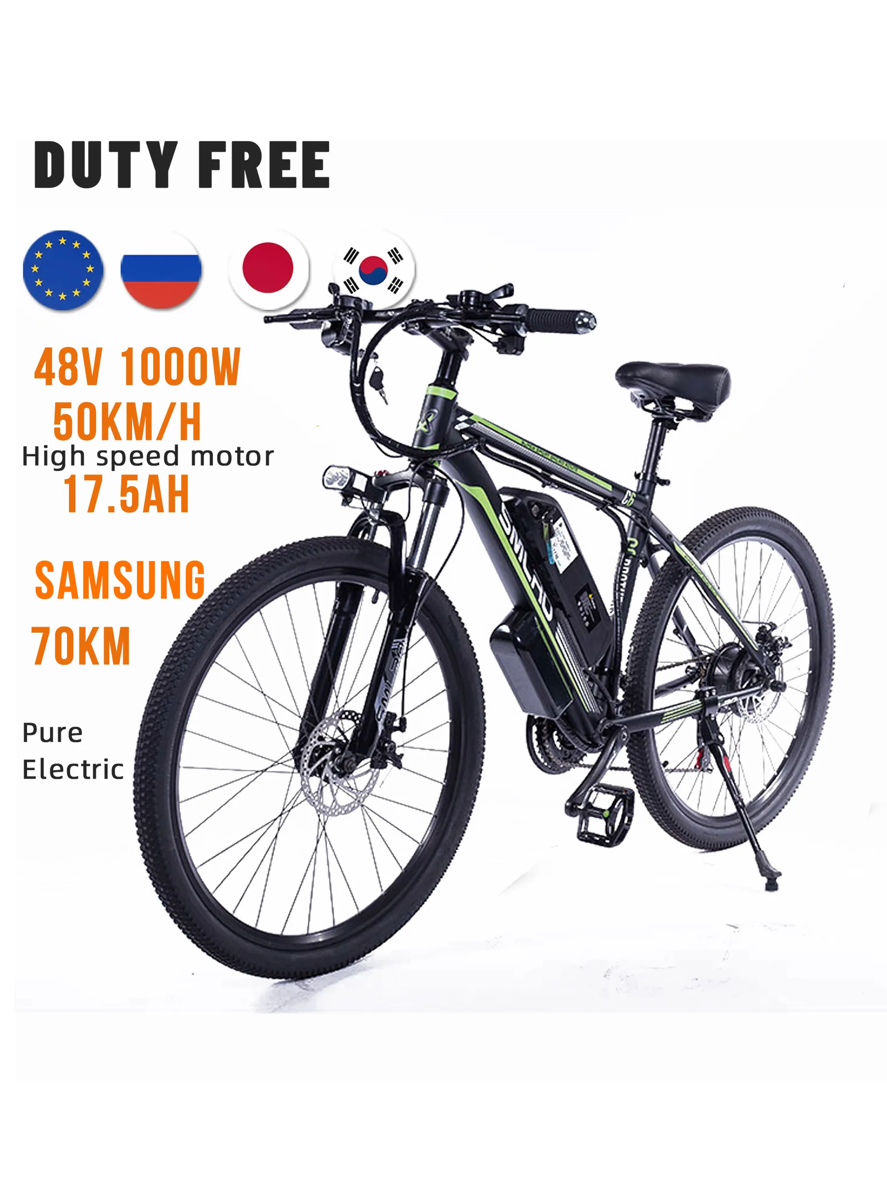 

Electric bike 26"/29'' 1000W Beach Cruiser MTB Bike with Removable 48V 17.5ah Battery Electric mountain Bicycle 21 Speed ebike