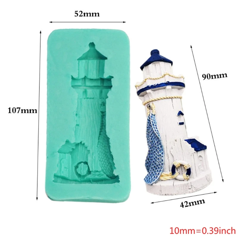 

3D Lighthouse DIY Candle Making Mold,Homemade Fondant Cake Bakeware Tray Sugarcraft Chocolate Muffin Baking Mold Kitchen